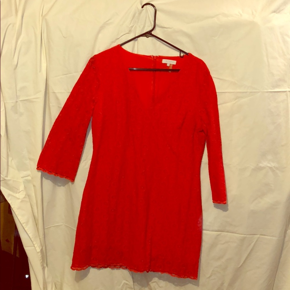 Red lace dress